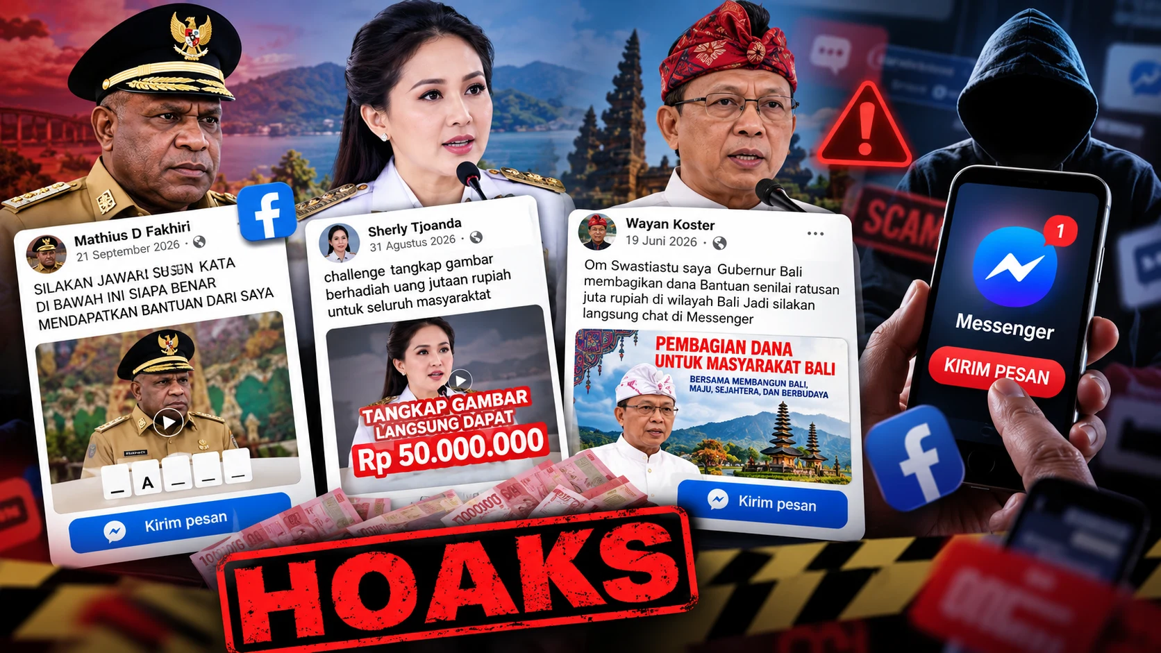 Kuis Susun Kata hingga Dana Ratusan Juta, Begini Modus Hoaks Terbaru