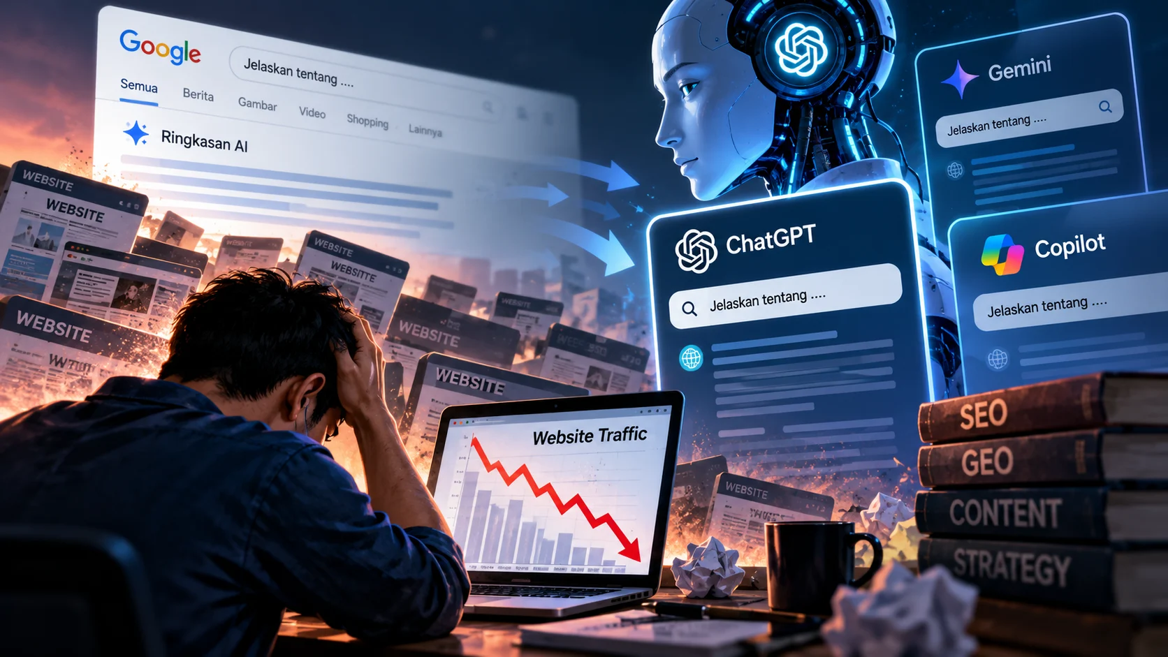 Website Baru Kian Terancam Tenggelam, Era AI Ubah Peta Trafik